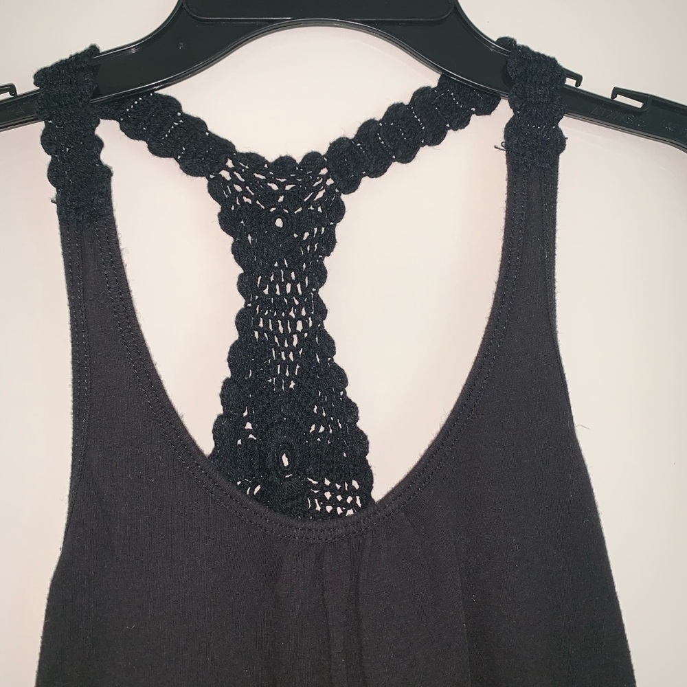 Kid’s Black Crochet Razorback Tank - Picture 2 of 4